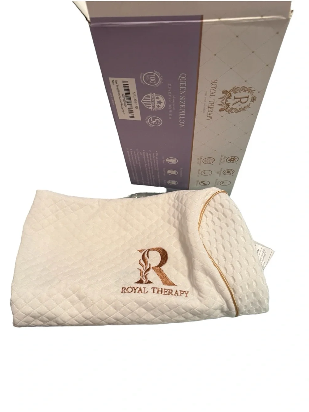 Royal Therapy Memory Foam Pillow, Queen Neck Pain Relief, Contour Cervical 3 lay